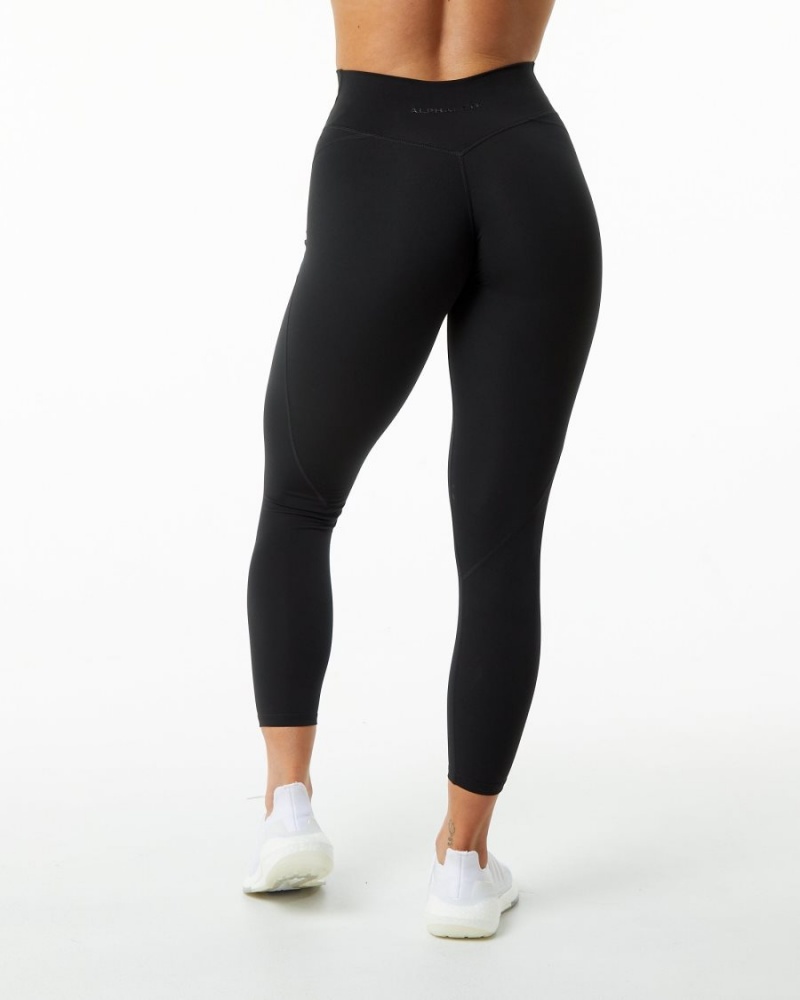 Black Alphalete Surface Power Legging Women's Leggings | 3064179-PV