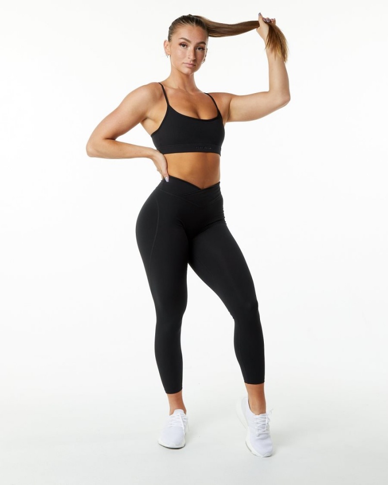 Black Alphalete Surface Power Legging Women's Leggings | 3064179-PV