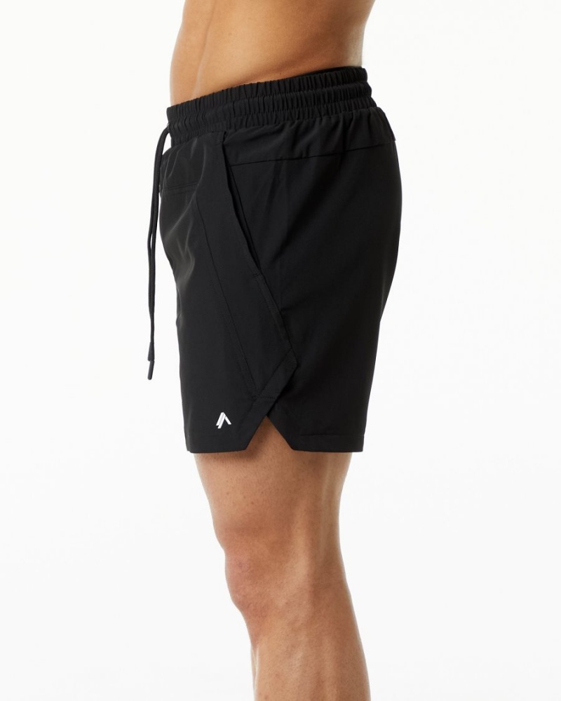 Black Alphalete Swim Trunk 5.5" Men's Boardshorts | 4081269-KF