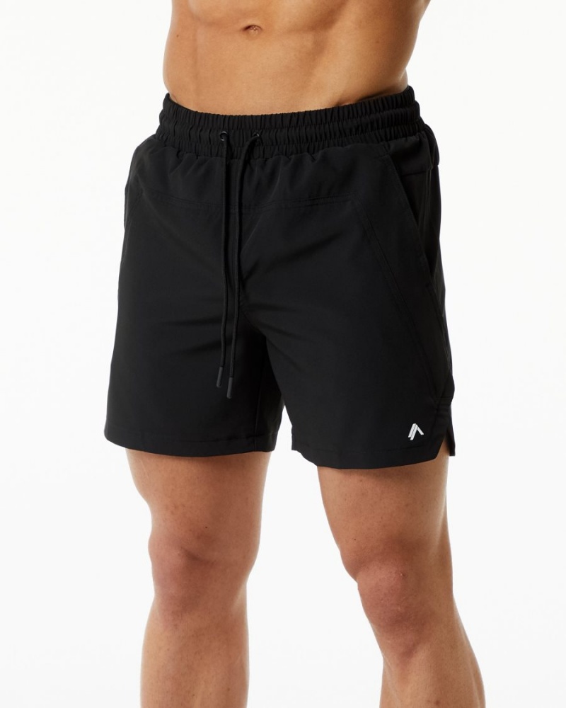 Black Alphalete Swim Trunk 5.5" Men's Boardshorts | 4081269-KF