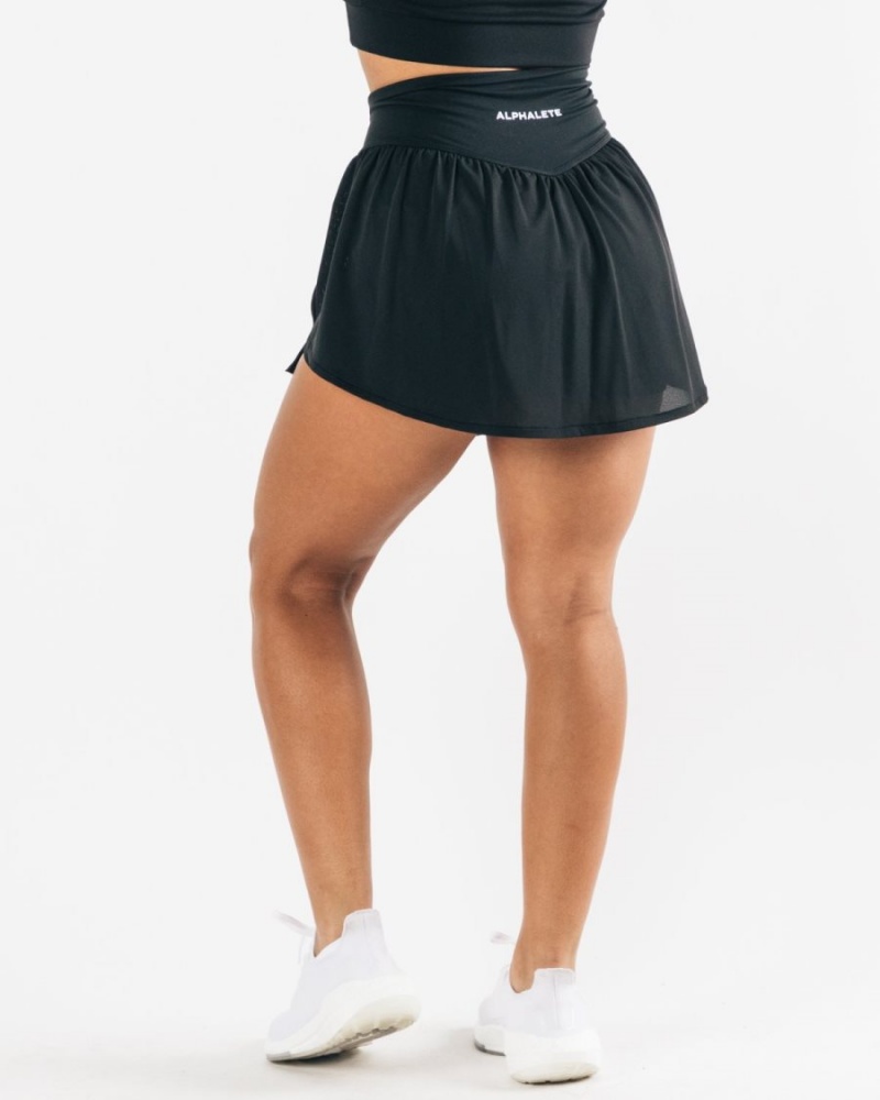 Black Alphalete Trace Skirt Women's Skirts | 9804156-QX