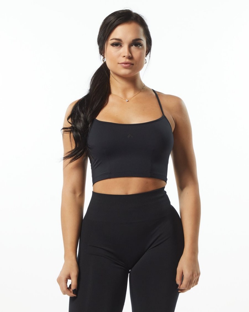 Black Alphalete Ultrasoft Camisole Tank Women\'s Tank Top | 7029846-BP