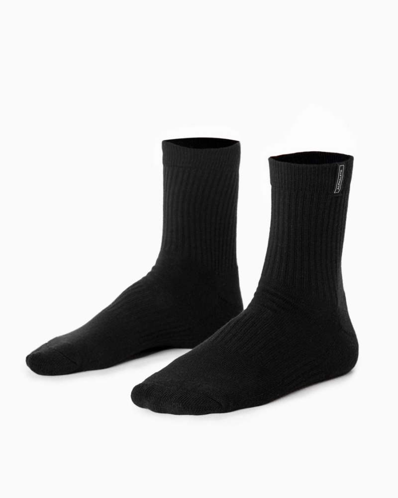 Black Alphalete Union Crew Sock 3pk Men's Accessories | 7596381-NI