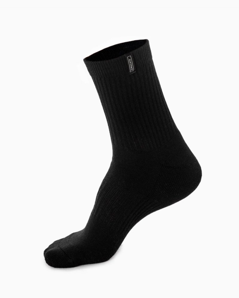 Black Alphalete Union Crew Sock 3pk Men's Accessories | 7596381-NI