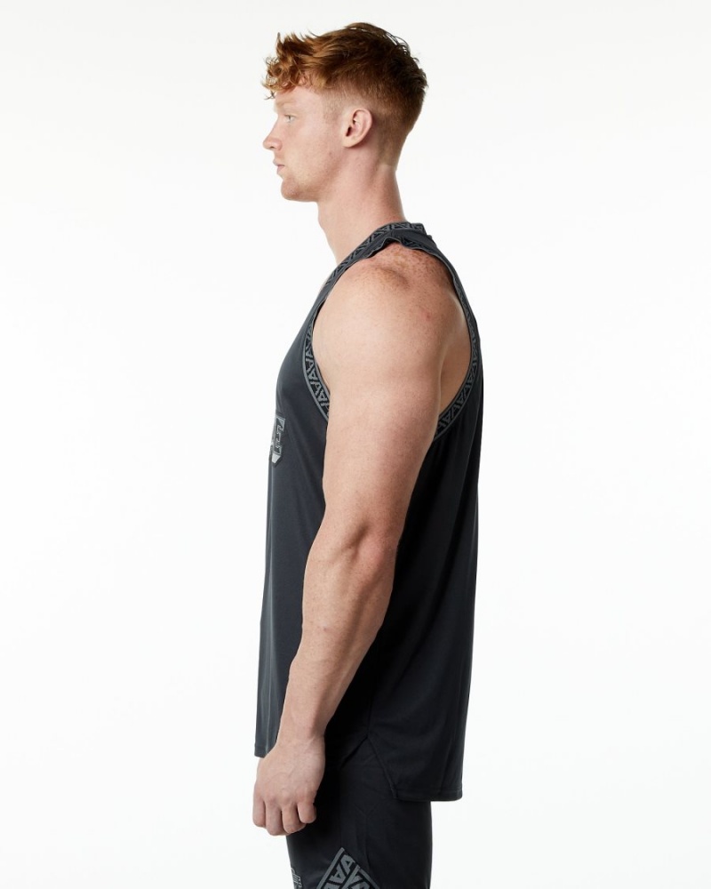 Black Alphalete Varsity Basketball Jersey Men's Stringers | 0572938-XF