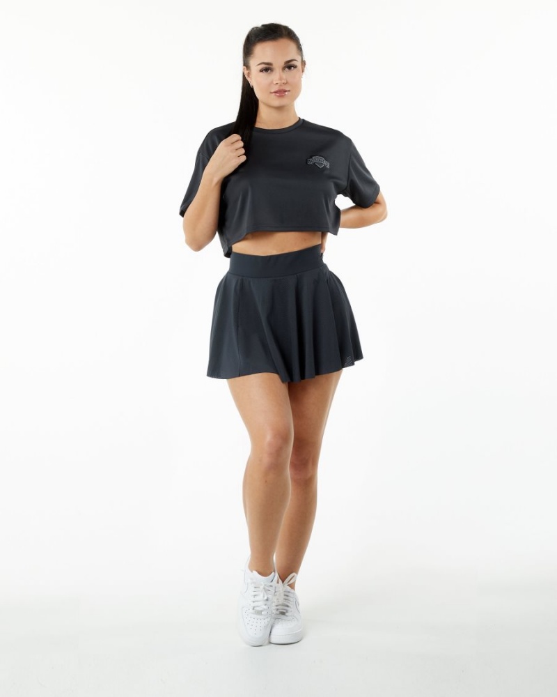 Black Alphalete Varsity Skirt Women's Skirts | 1975680-IJ