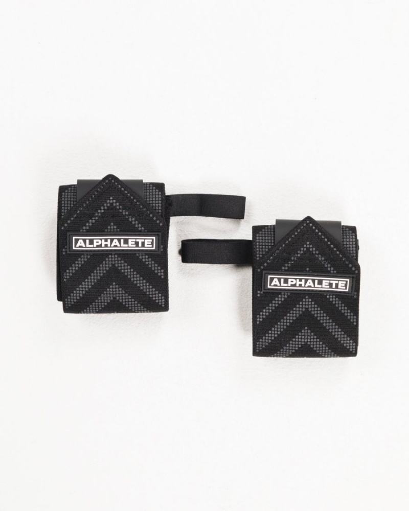 Black Alphalete Wrist Wraps Men\'s Accessories | 5904827-OD