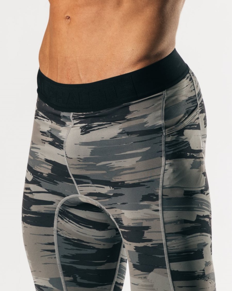 Black Camo Alphalete Core Training Tight Men's Underwear | 6173480-PE