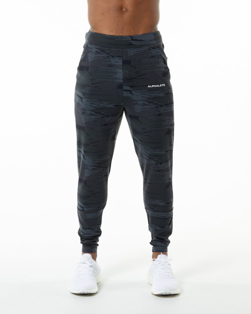 Black Canvas Camo Alphalete Trace Jogger Men\'s Jogger | 7609538-ZH