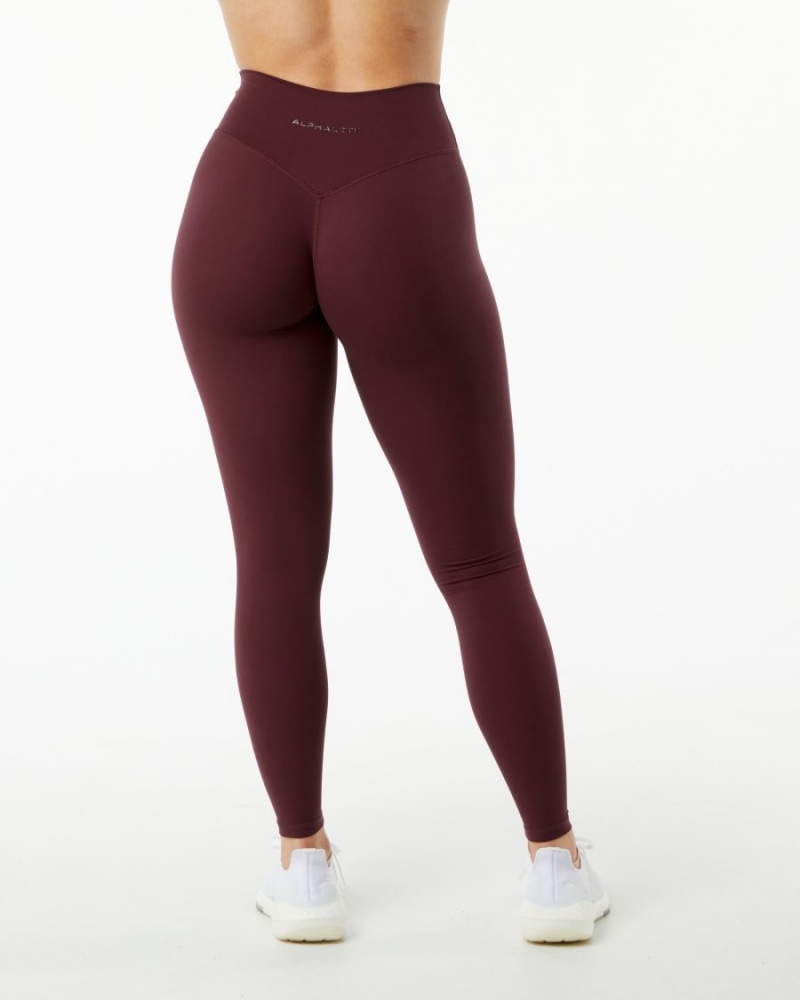 Black Cherry Alphalete Alphalux Wonder Legging 27" Women's Leggings | 6948170-ZE