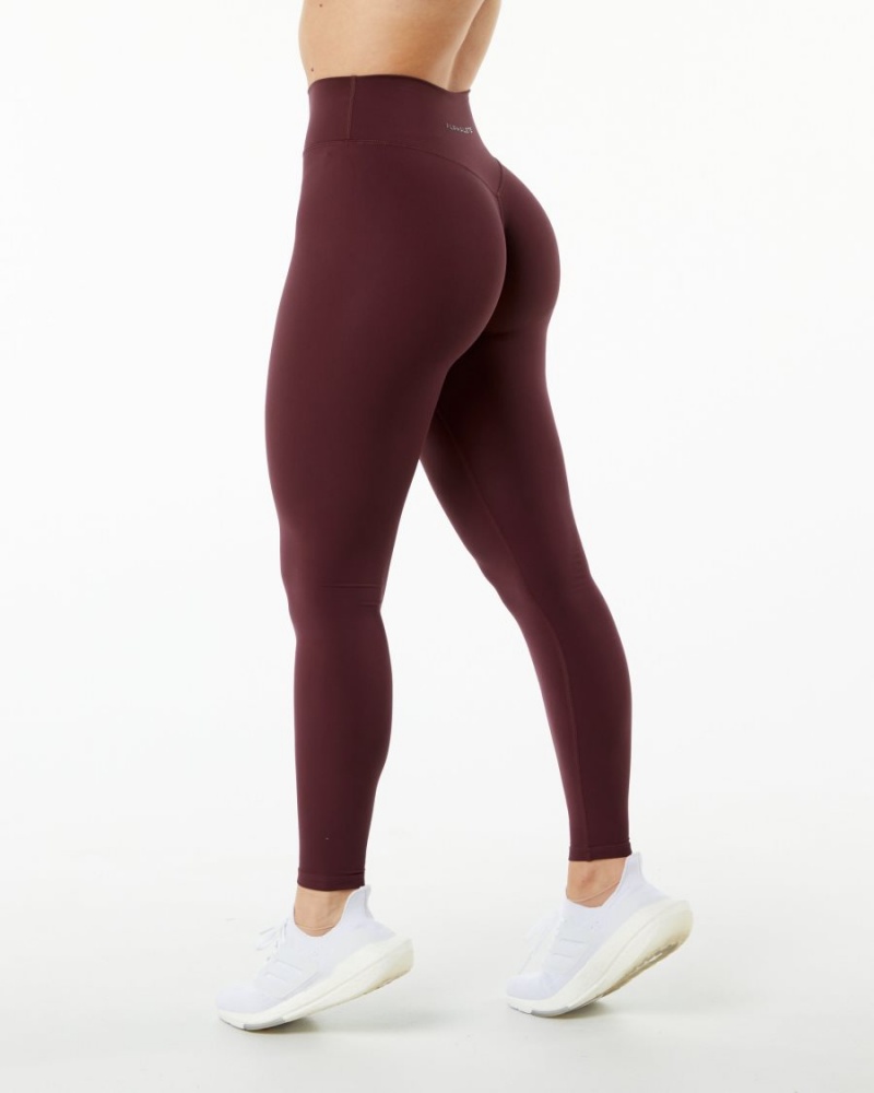 Black Cherry Alphalete Alphalux Wonder Legging 27" Women\'s Leggings | 6948170-ZE