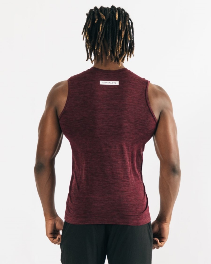 Black Cherry Alphalete Hero Tank Men's Tanks | 0873196-SU