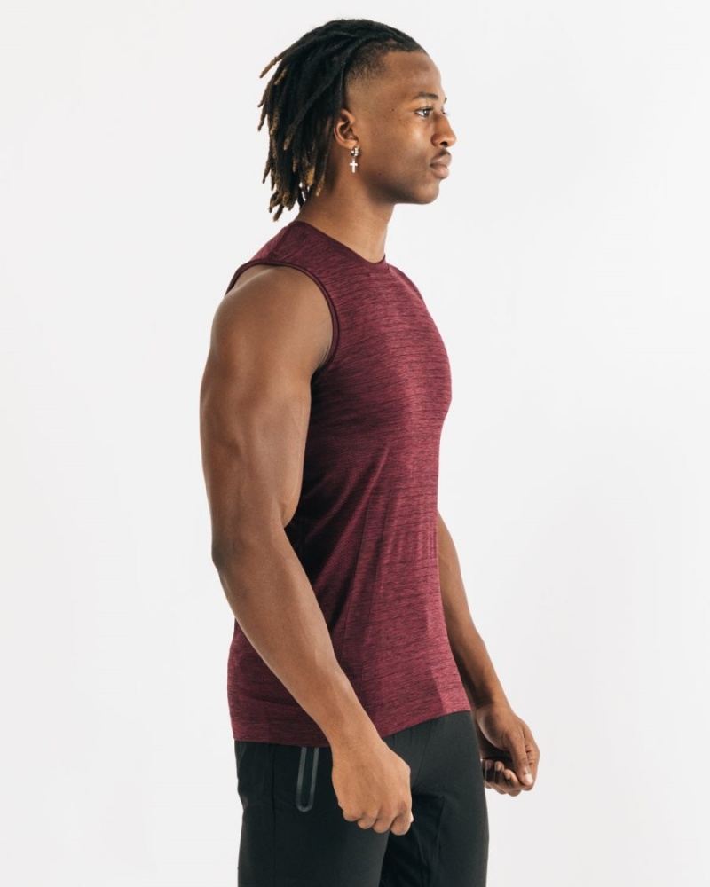 Black Cherry Alphalete Hero Tank Men's Tanks | 0873196-SU