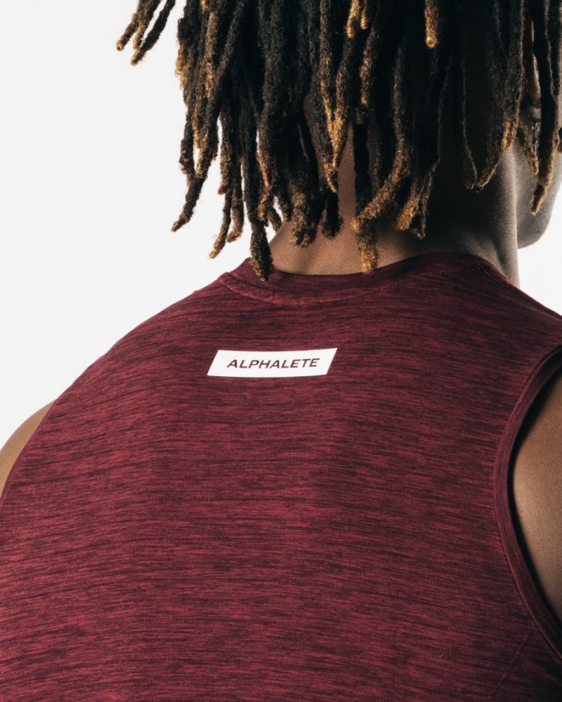 Black Cherry Alphalete Hero Tank Men's Tanks | 0873196-SU