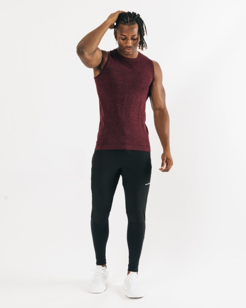 Black Cherry Alphalete Hero Tank Men's Tanks | 0873196-SU