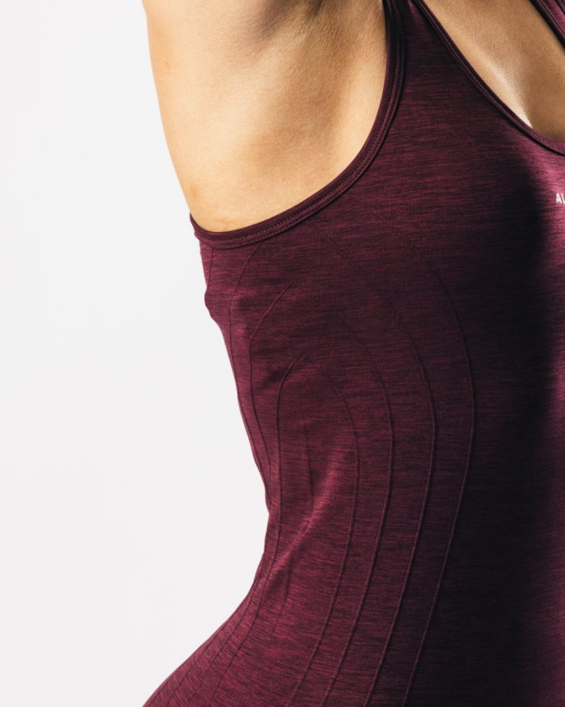 Black Cherry Alphalete Seamless Tank Women's Tank Top | 7326840-LO