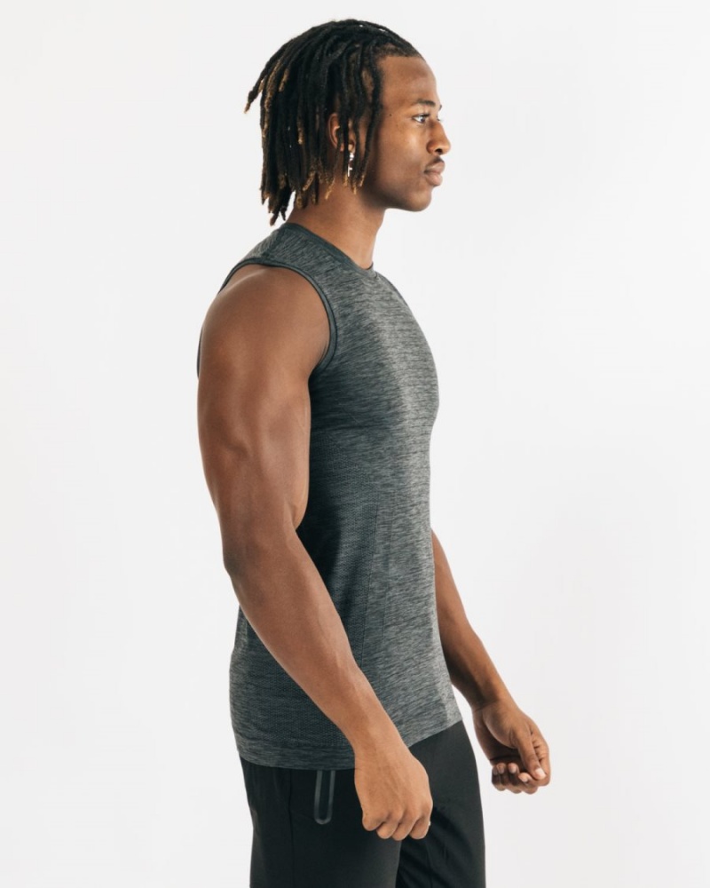 Black Marl Alphalete Hero Tank Men's Tanks | 0521498-SE