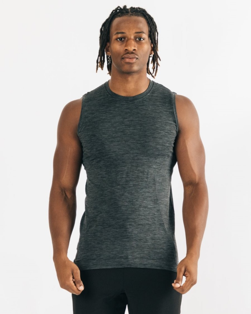 Black Marl Alphalete Hero Tank Men\'s Tanks | 0521498-SE