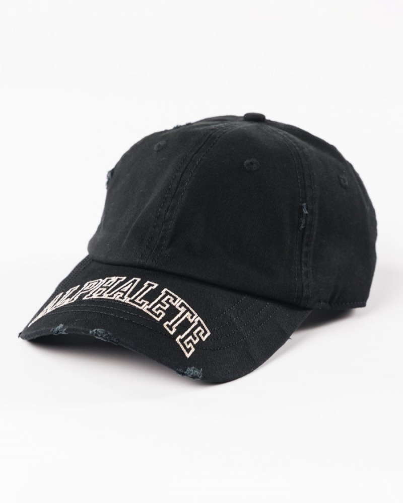 Black / Sea Shell Alphalete Collegiate Vintage Cap Men\'s Accessories | 2963187-JU