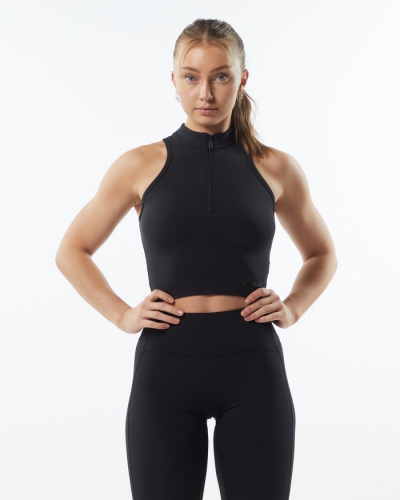 Blackout Alphalete Pulse Zip Tank Women\'s Tank Top | 1703589-NG