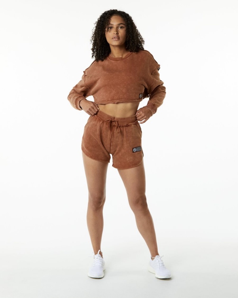 Bloodstone Alphalete Very Terry Crop Pullover Women's Jackets | 9567802-JI