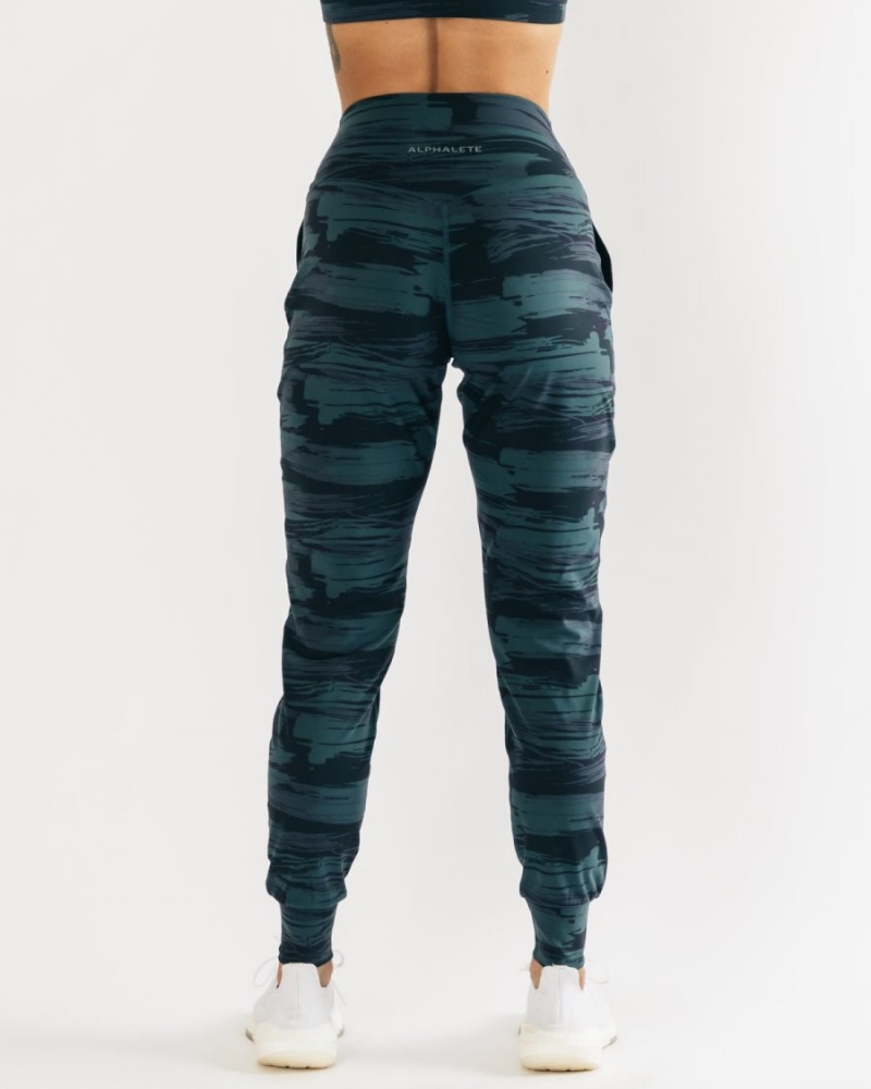 Blue Canvas Camo Alphalete Surface Expanse Jogger Women's Jogger | 5493671-QT