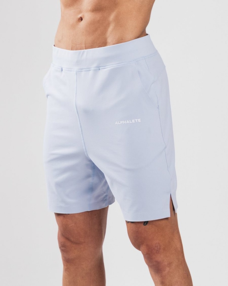 Blue Lace Alphalete Trace Short 8" Men's Shorts | 9740185-LR