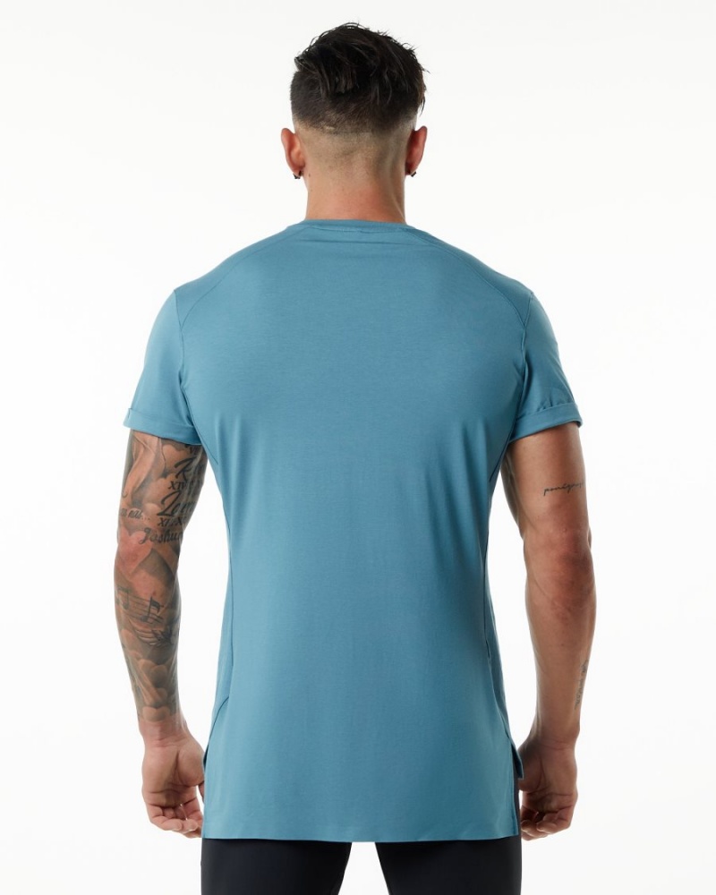 Blue Lagoon Alphalete Evo Pocket Tee Men's Shirts | 0486731-RC