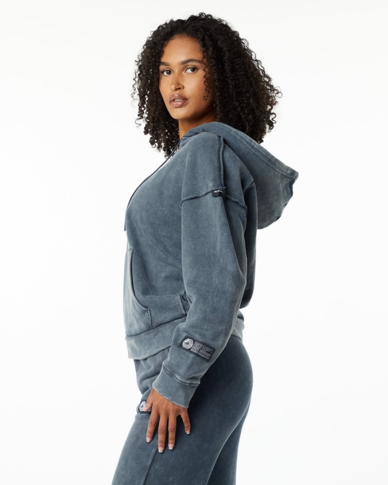 Blue Topaz Alphalete Very Terry Hoodie Women's Hoodie | 0741956-HK