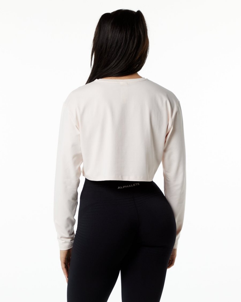 Blush Alphalete Core LS Crop Women's Long Sleeve | 7610853-TH