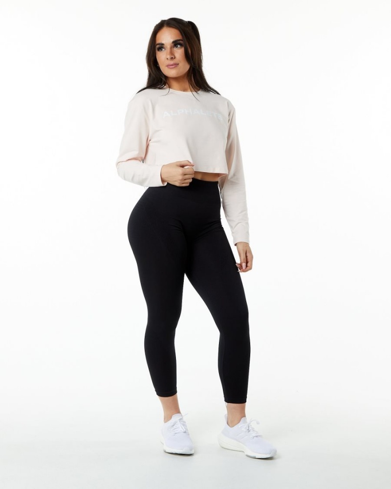 Blush Alphalete Core LS Crop Women's Long Sleeve | 7610853-TH