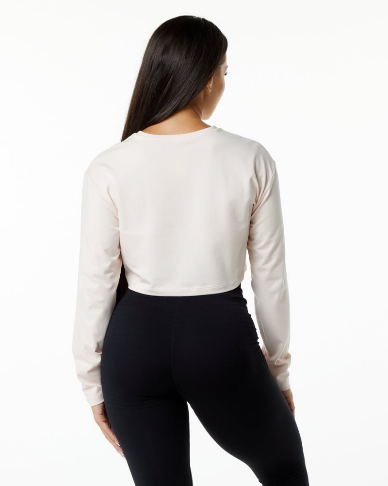 Blush Alphalete Dynasty LS Crop Women's Long Sleeve | 4680517-AV