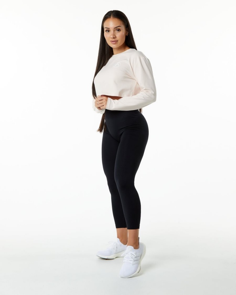 Blush Alphalete Dynasty LS Crop Women's Long Sleeve | 4680517-AV