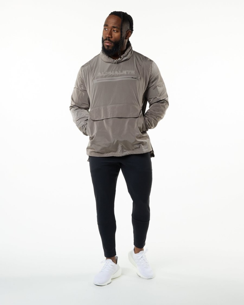 Brown Alphalete Endure Pullover Men's Jackets | 9802715-IE