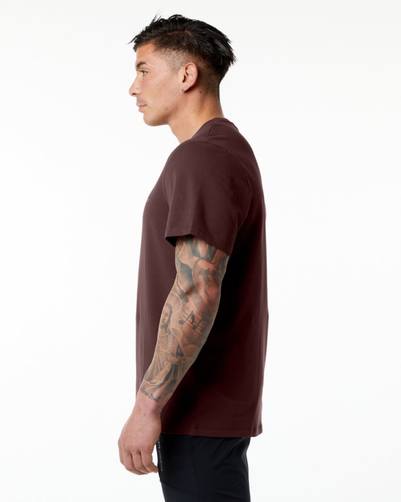 Burgundy Alphalete Classic Tee Men's Shirts | 3154987-SP