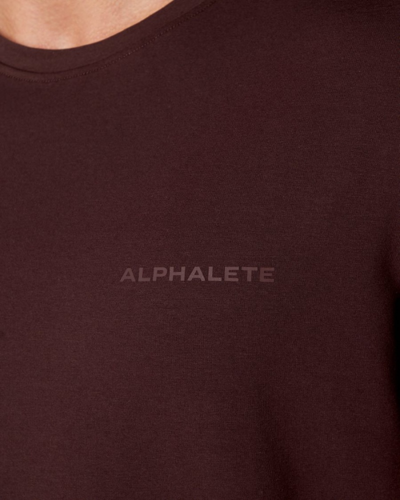 Burgundy Alphalete Classic Tee Men's Shirts | 3154987-SP