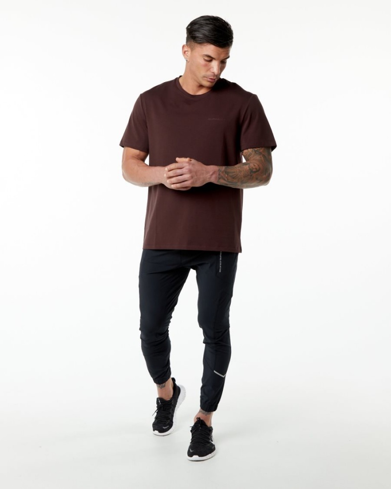 Burgundy Alphalete Classic Tee Men's Shirts | 3154987-SP