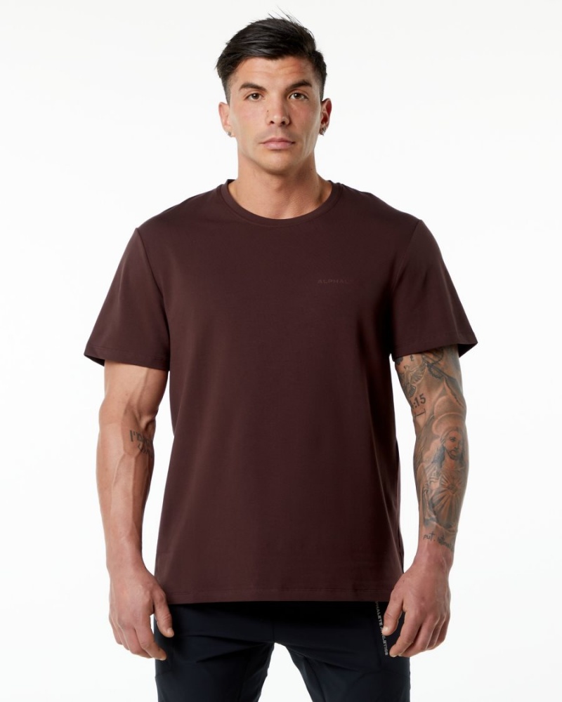 Burgundy Alphalete Classic Tee Men\'s Shirts | 3154987-SP