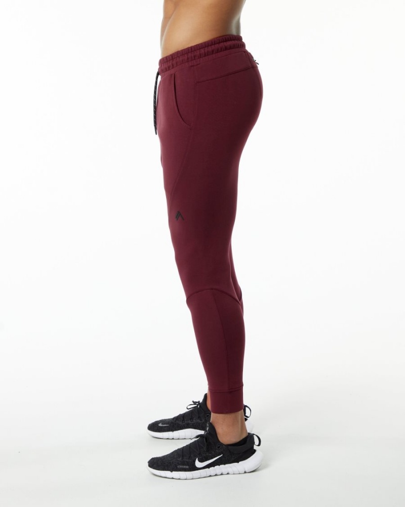 Burgundy Alphalete ELMTS Cuffed Jogger Men's Jogger | 8192306-LZ