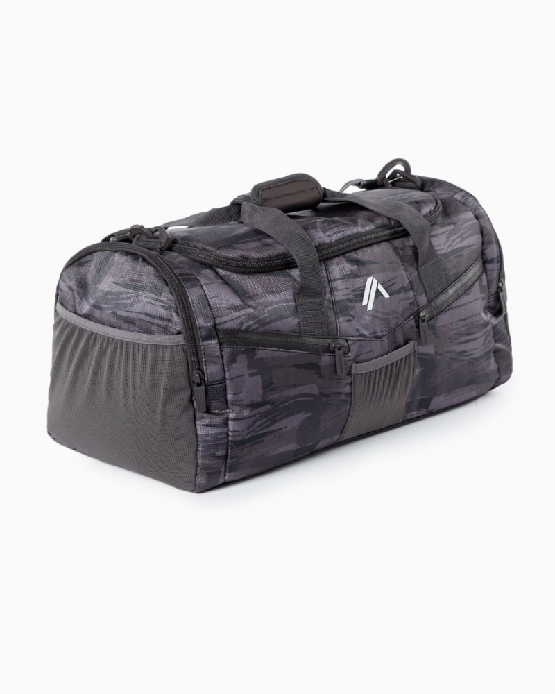 Burgundy Canvas Camo Alphalete Essential Duffel Bag Women's Accessories | 1768253-JW