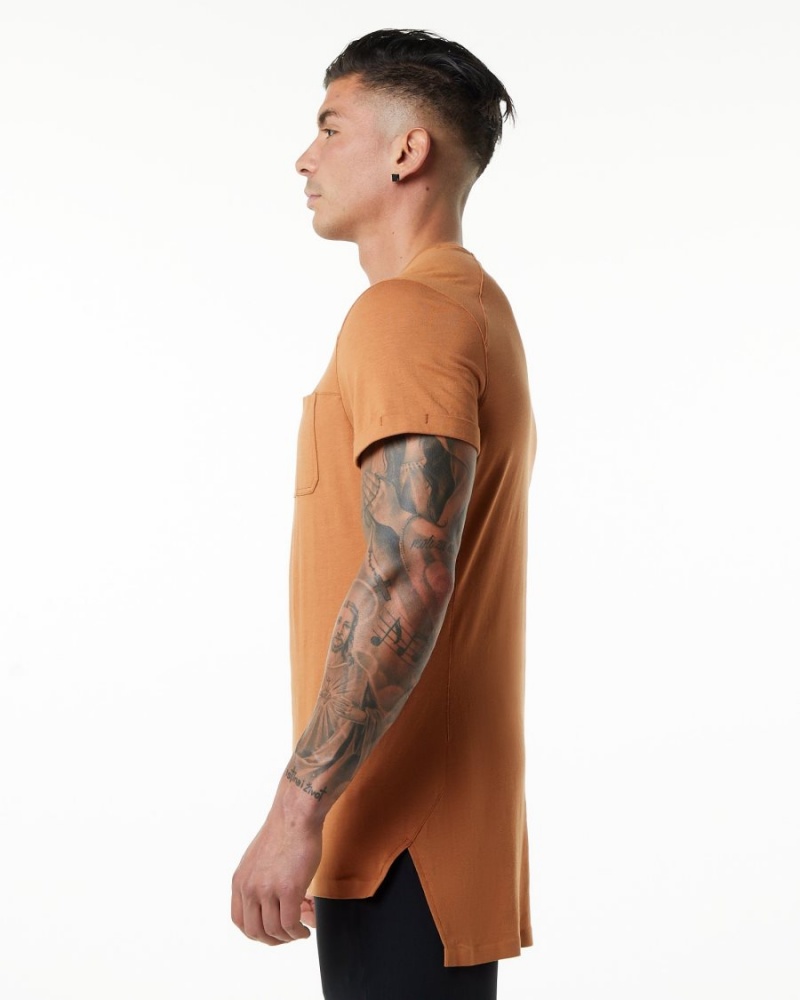 Camel Alphalete Evo Pocket Tee Men's Shirts | 9158034-XF