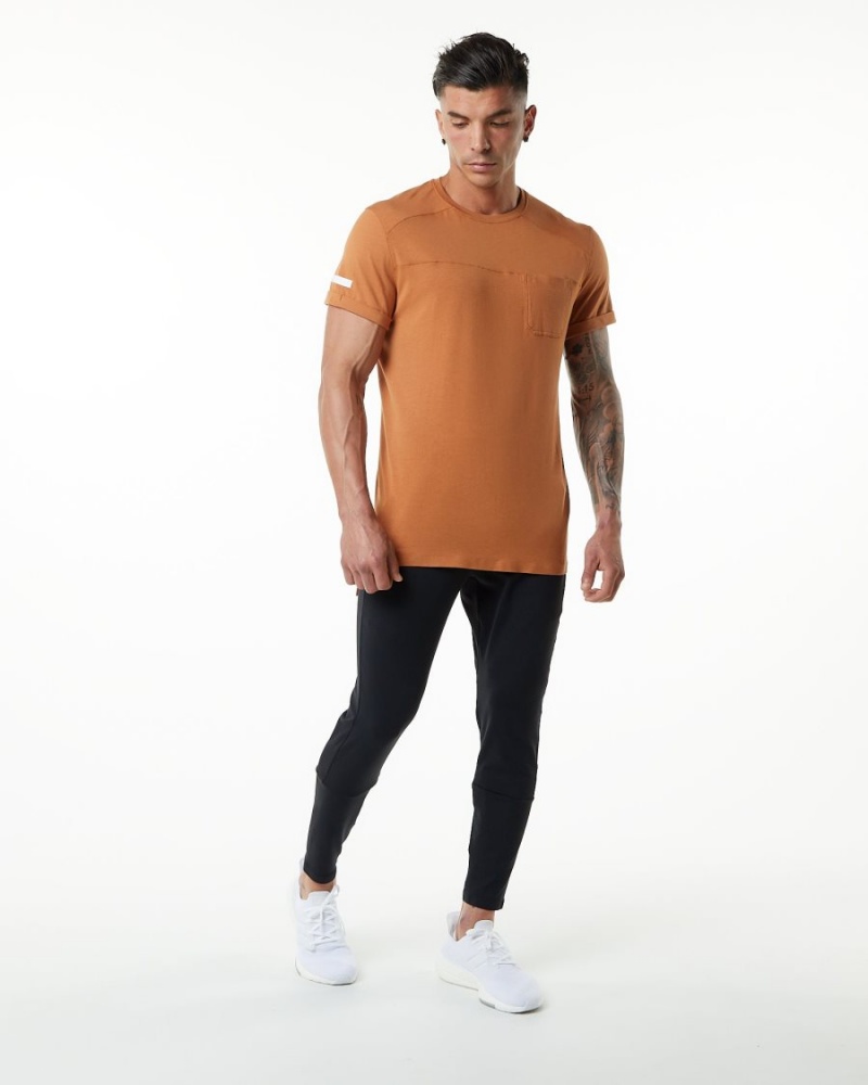 Camel Alphalete Evo Pocket Tee Men's Shirts | 9158034-XF