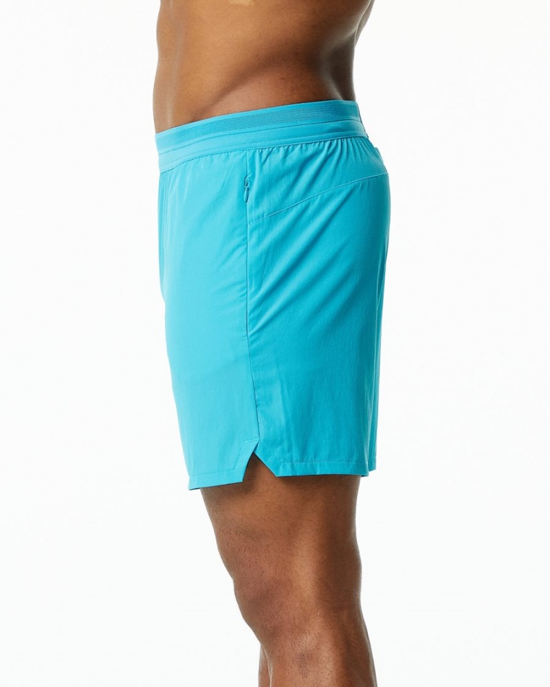 Cayman Blue Alphalete Studio Short 6" Men's Shorts | 2138674-NO