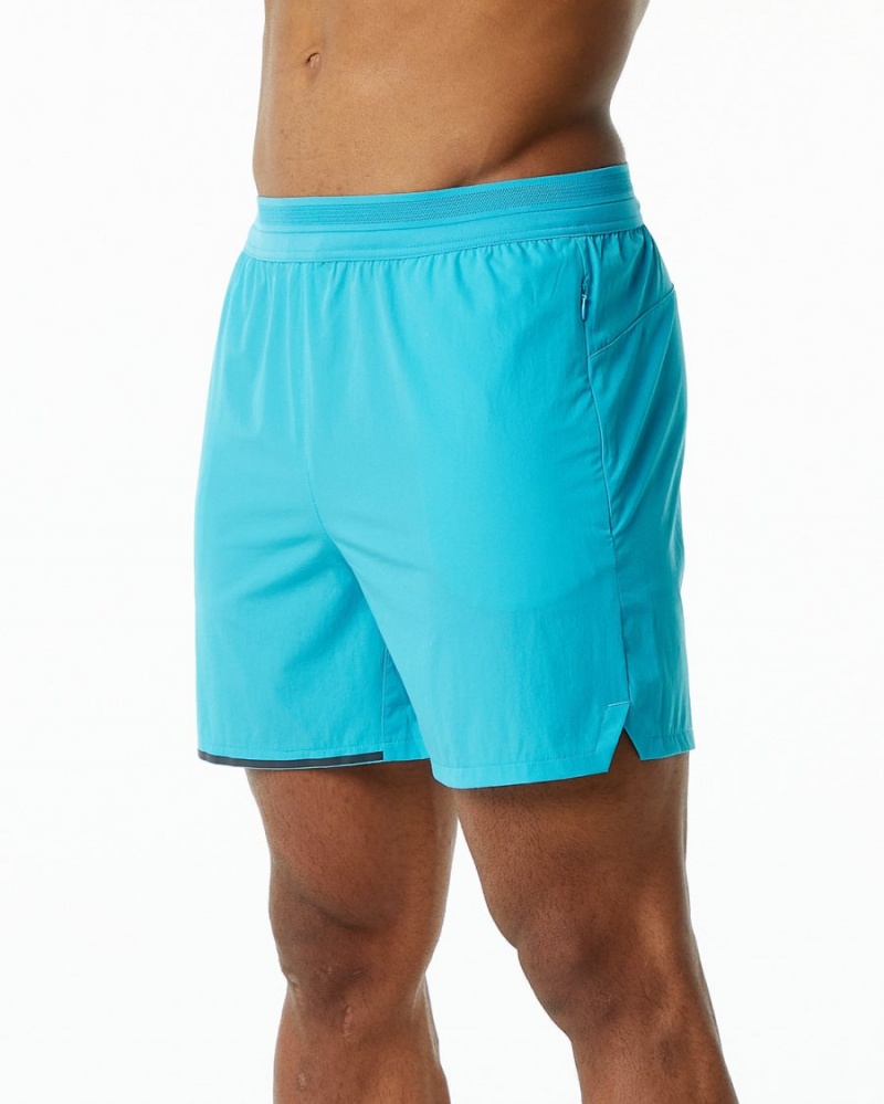 Cayman Blue Alphalete Studio Short 6" Men's Shorts | 2138674-NO