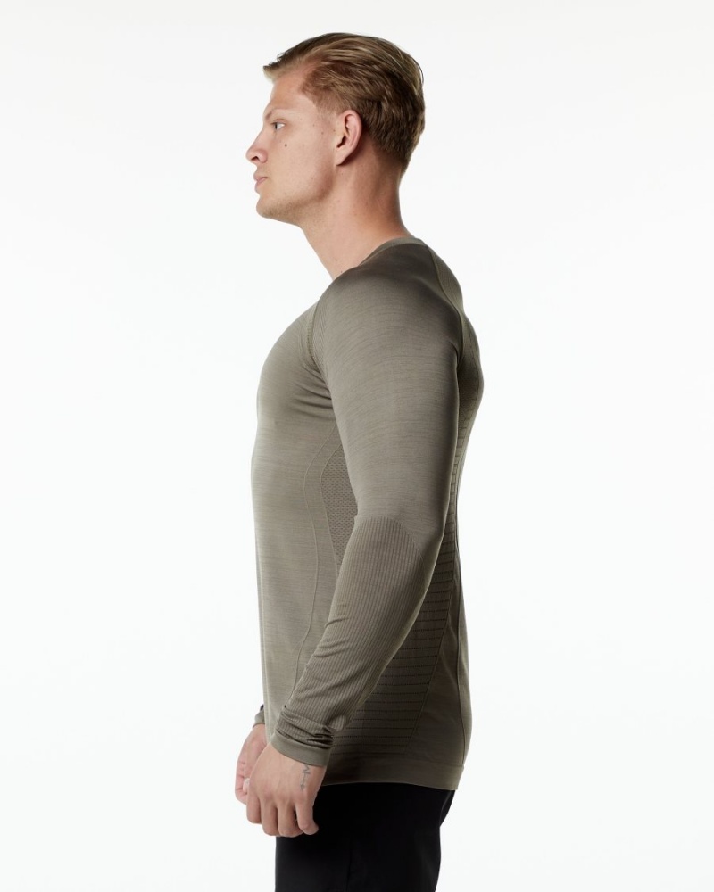 Cedar Alphalete Ozone LS Tee Men's Shirts | 6015487-ZQ