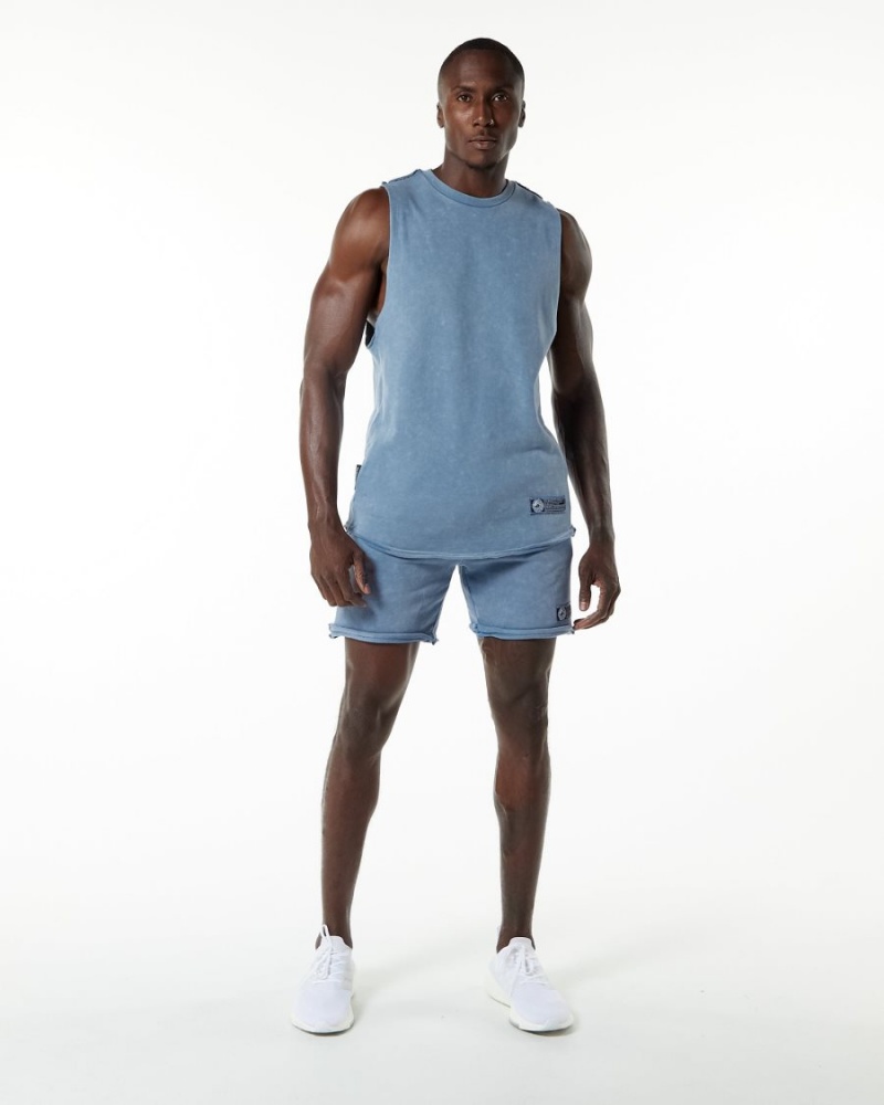 Celestial Blue Alphalete Very Terry Cutoff Men's Stringers | 2305961-RK