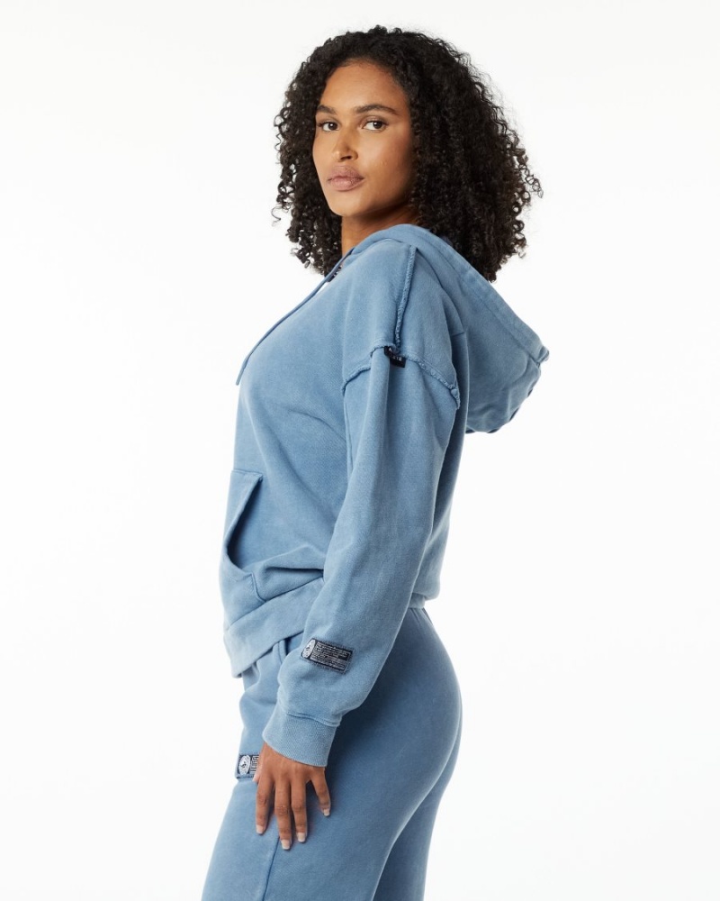 Celestial Blue Alphalete Very Terry Hoodie Women's Hoodie | 8314560-AI