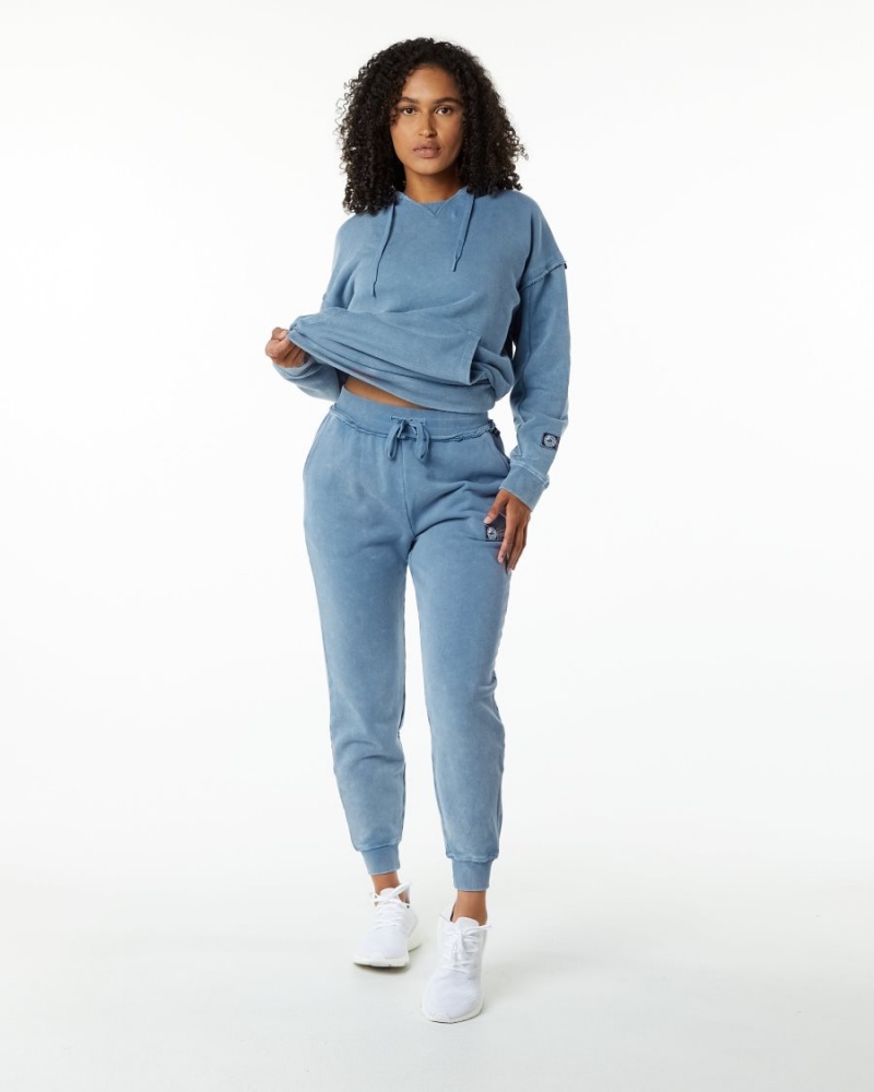 Celestial Blue Alphalete Very Terry Hoodie Women's Hoodie | 8314560-AI