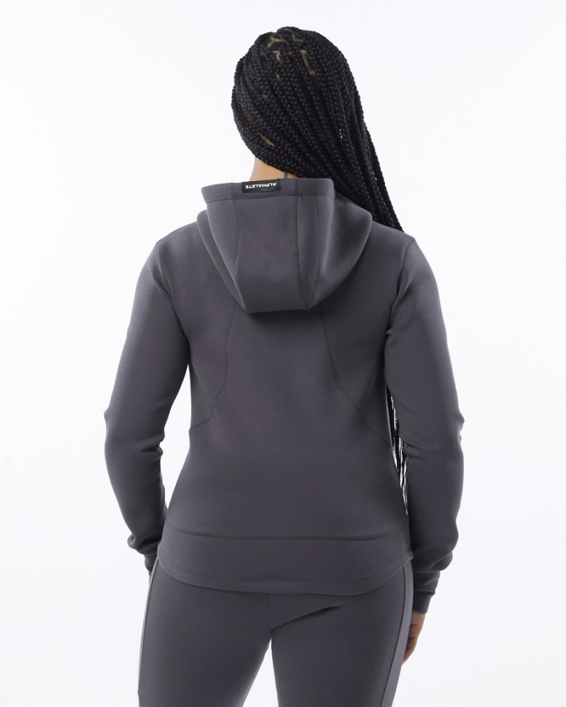 Charcoal Alphalete ELMTS Athletic Jacket Women's Jackets | 0978236-YK