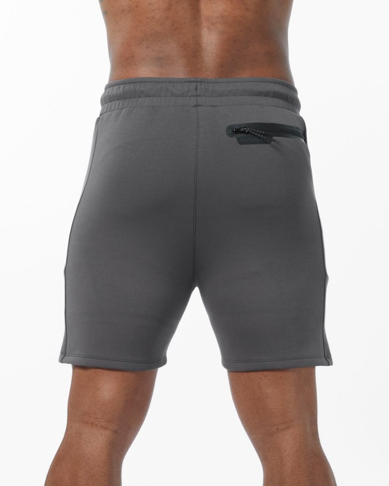 Charcoal Alphalete ELMTS Athletic Short 6" Men's Shorts | 3658497-ME